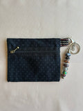 Black Dot Fabric Keychain Wallet
