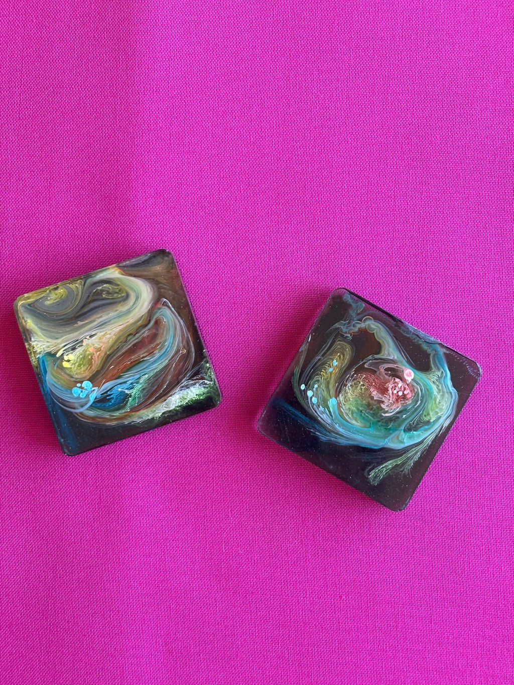 Black Swirl Resin Magnet