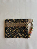 Brown Star Fabric Keychain Wallet