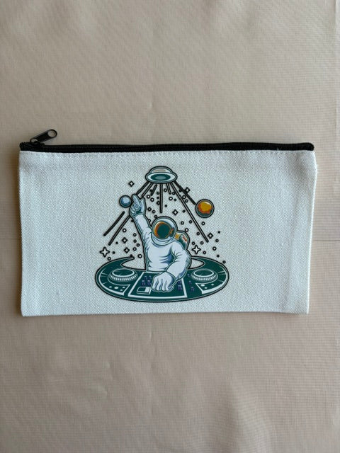 Disco Space Canvas Pencil Bag