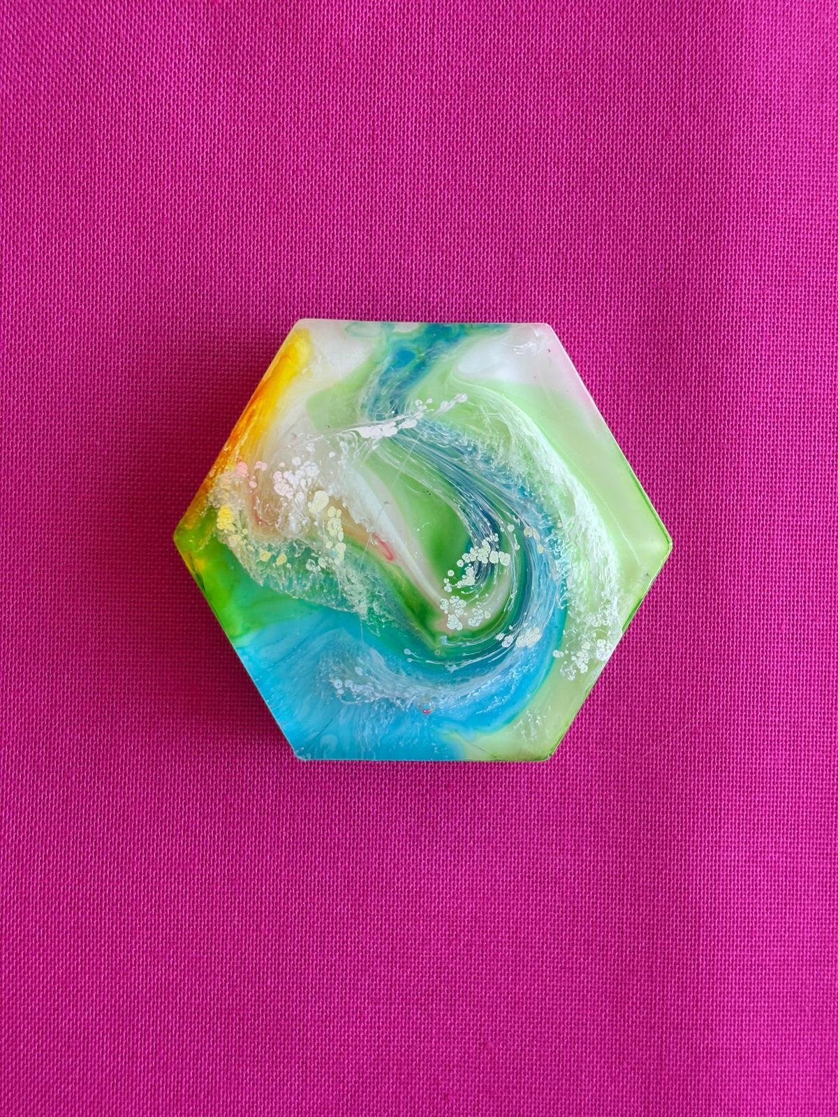 Green Swirl Resin Magnet