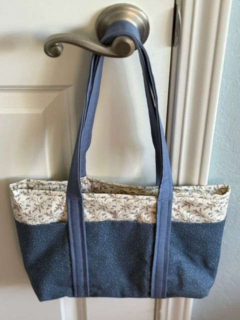 Blue Fabric Book Bag