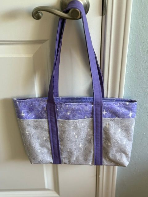 Purple Fabric Book Bag