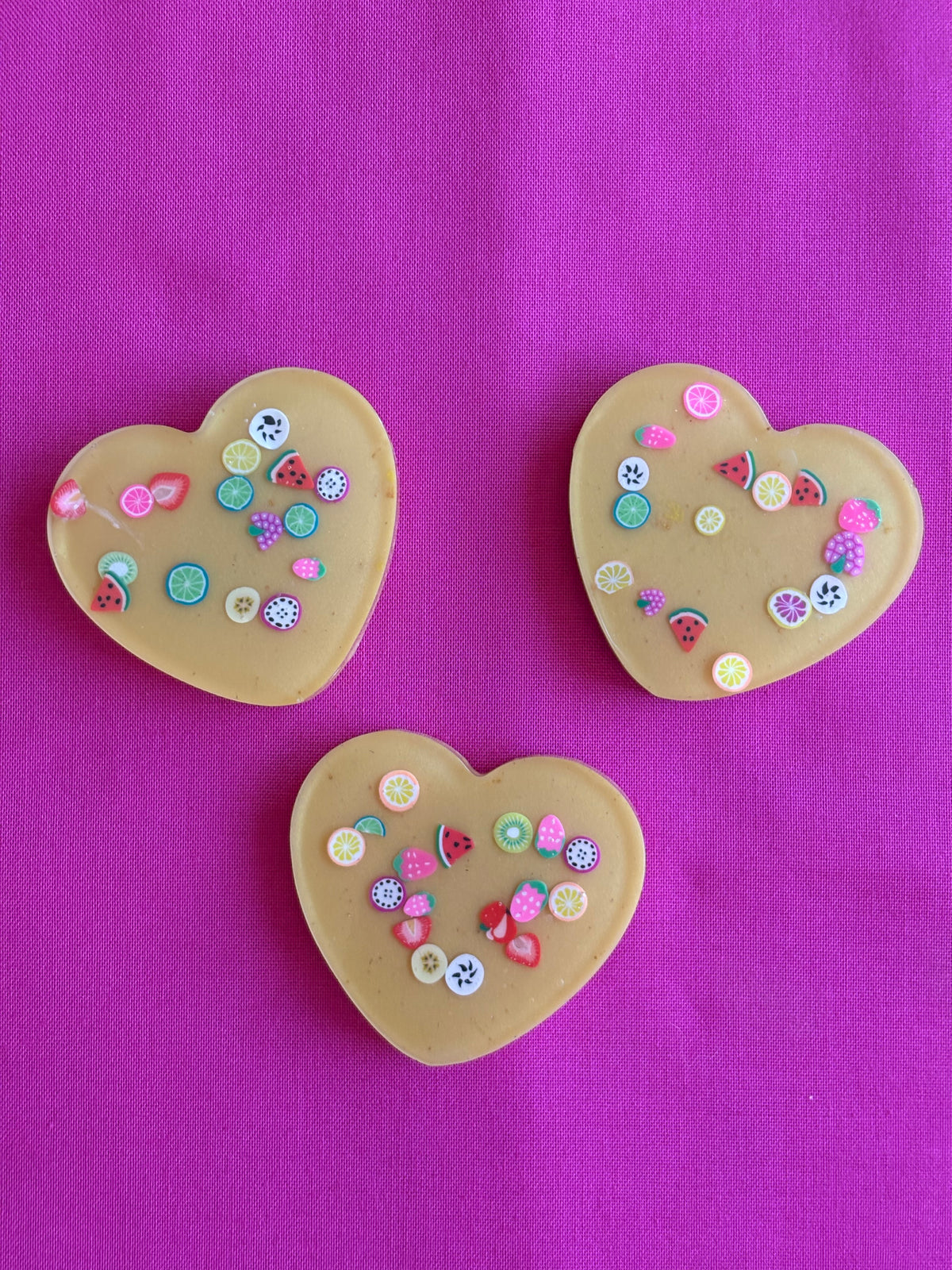 Juicy Fruit Yellow Heart Resin Magnet