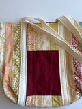 Maroon Garden Quilted Tote Bag