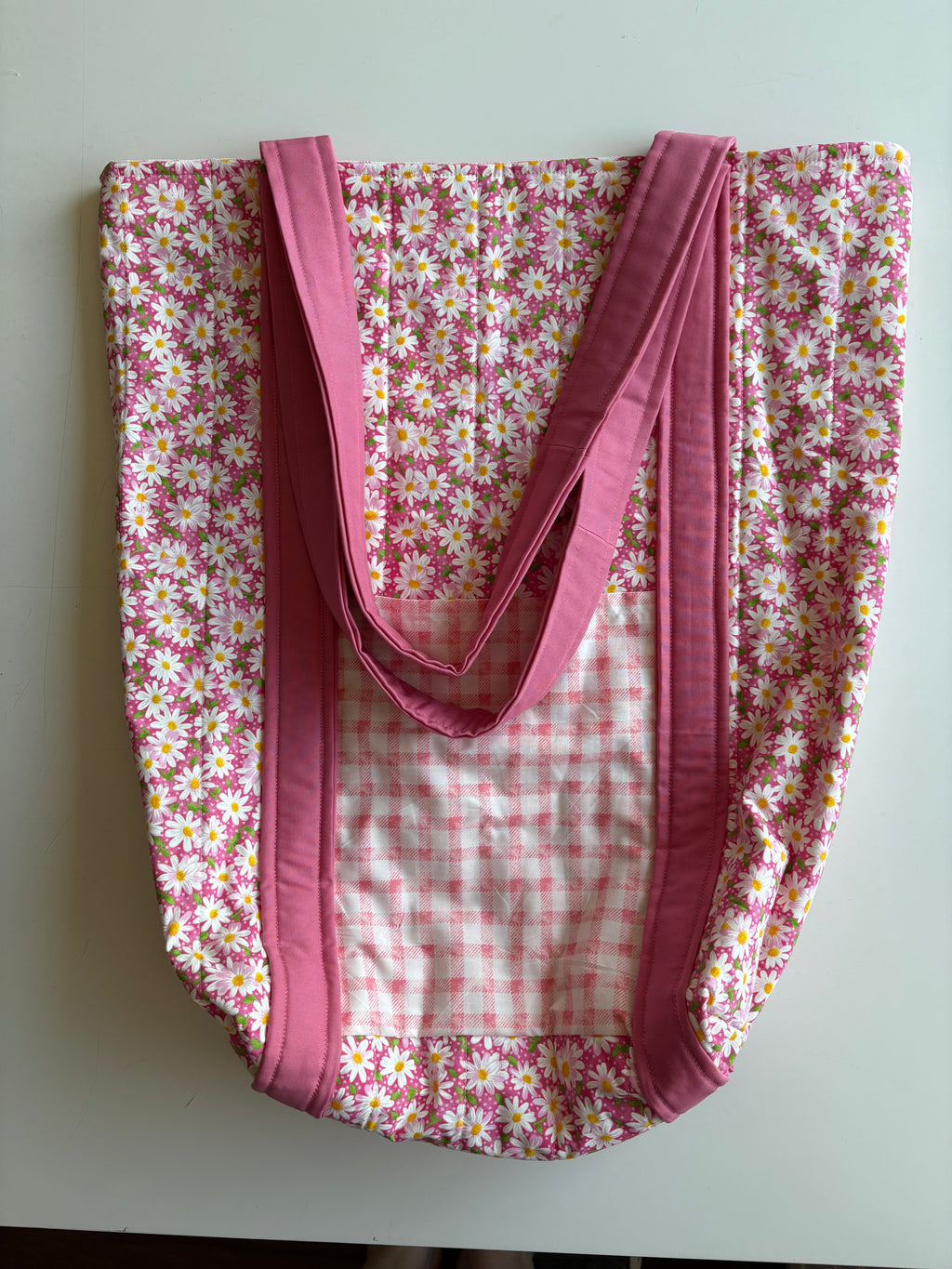 Pink Picnic Quilted Tote Bag