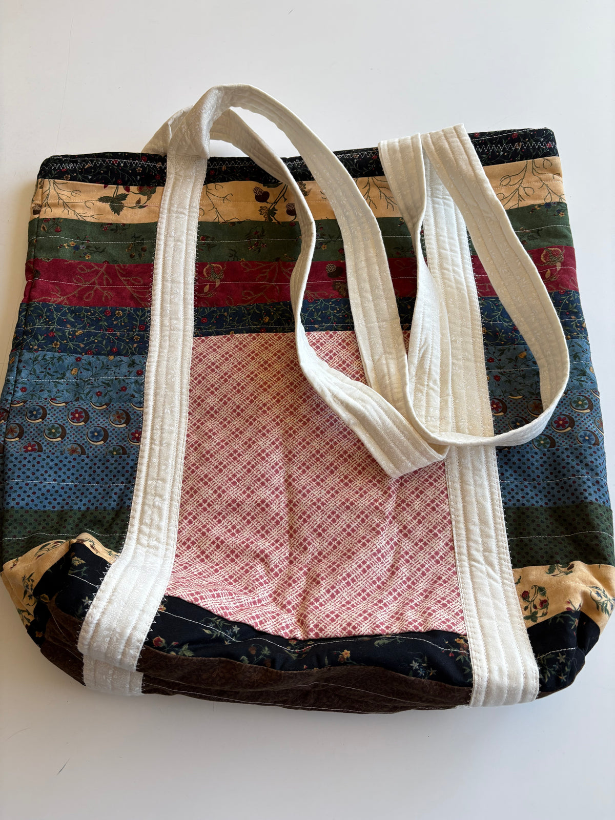 Red Quilted Tote Bag