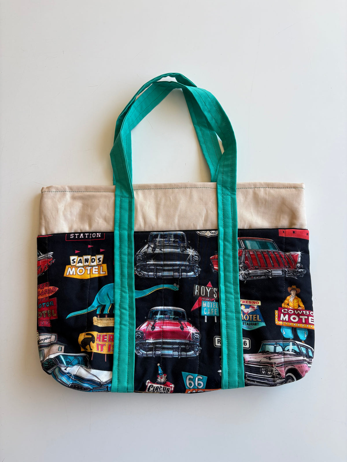 Route 66 Fabric Book Bag