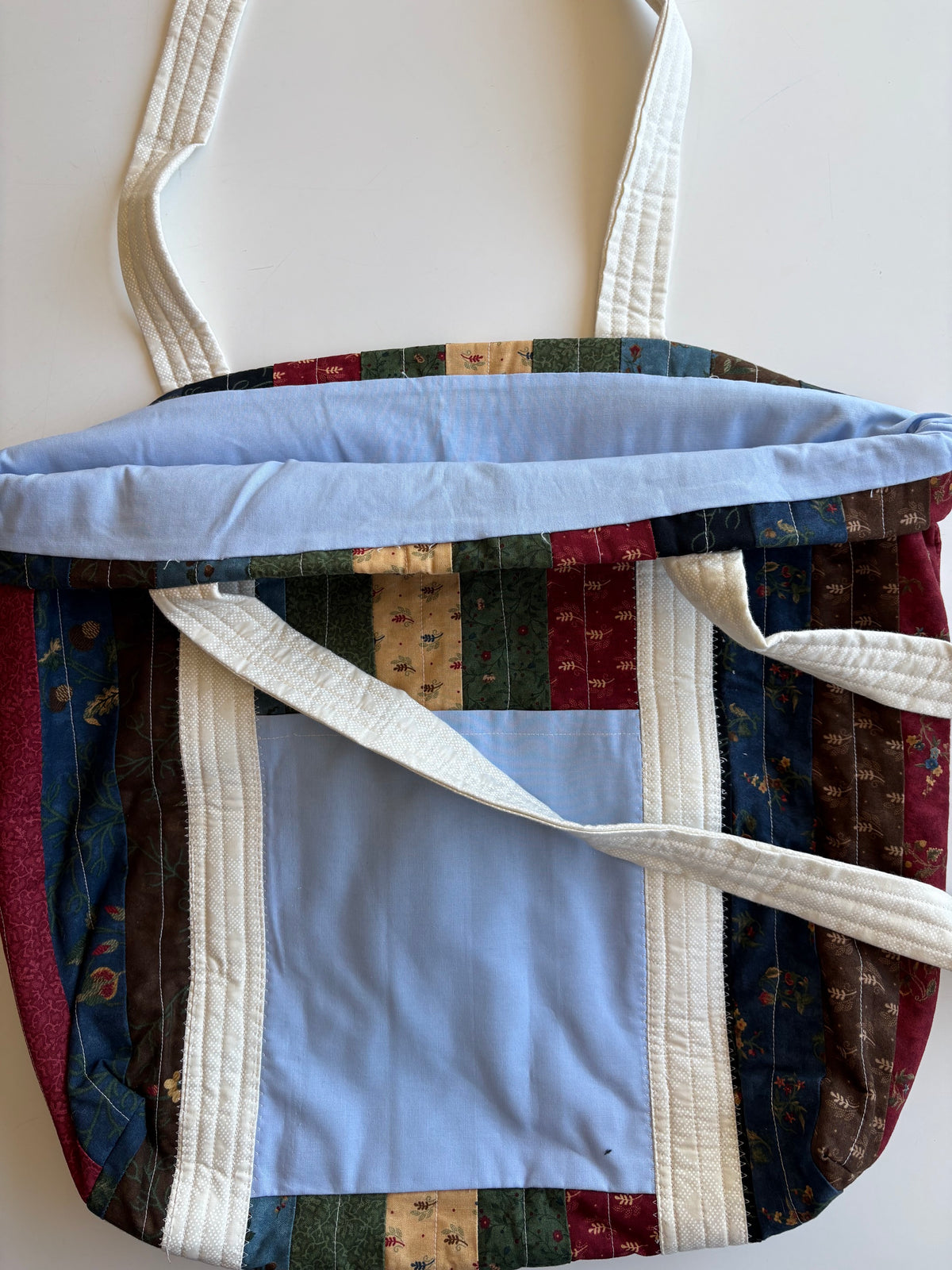 Rustic Blue Quilted Tote Bag