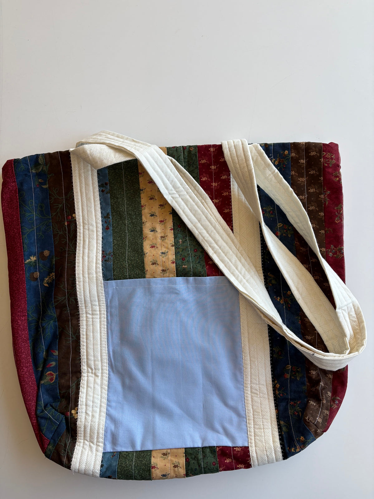 Rustic Blue Quilted Tote Bag