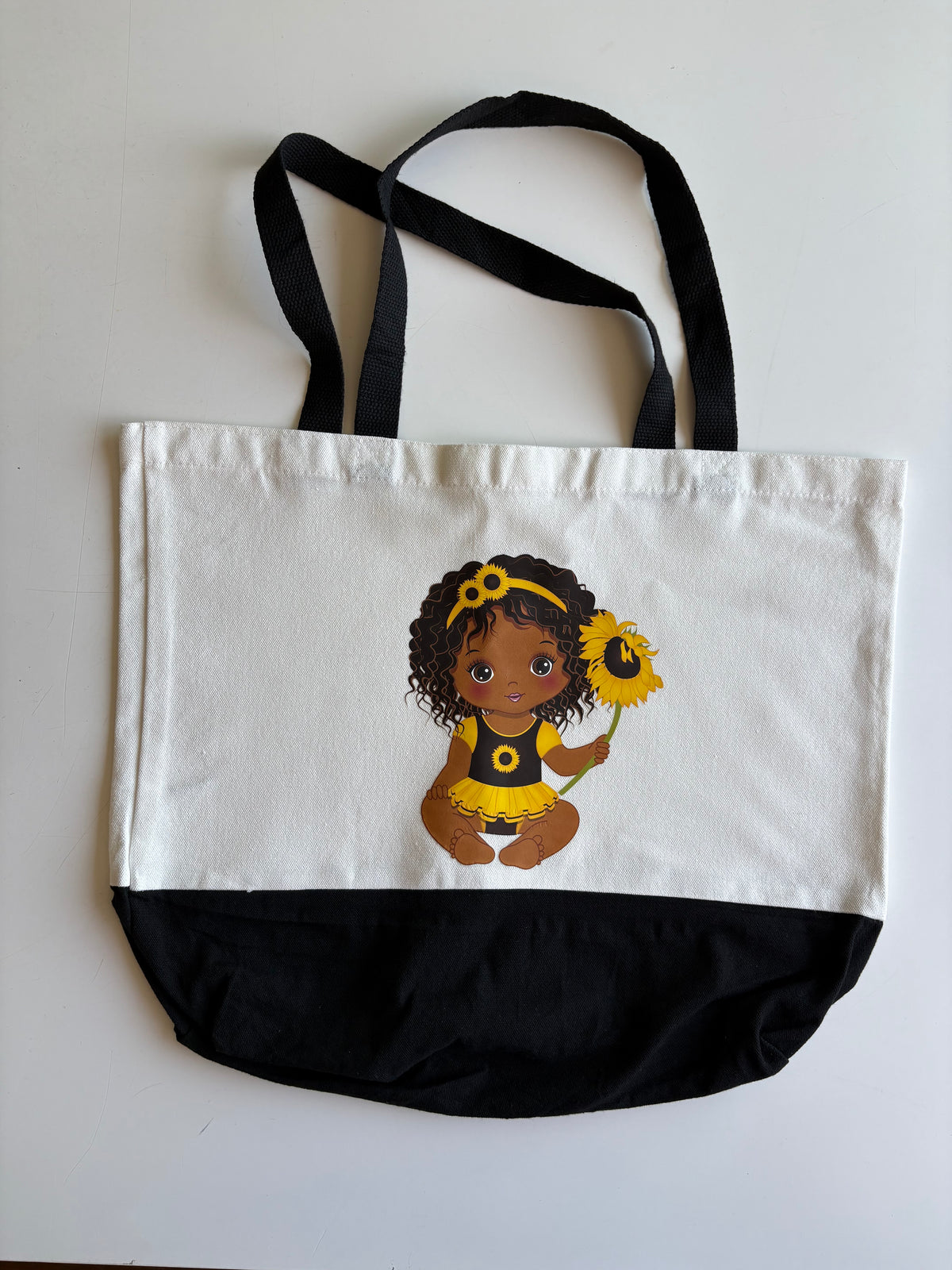 Sunflower Girl Canvas Tote Bag