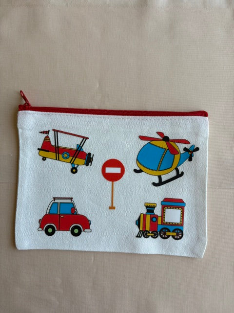 Transportation Canvas Pencil Bag