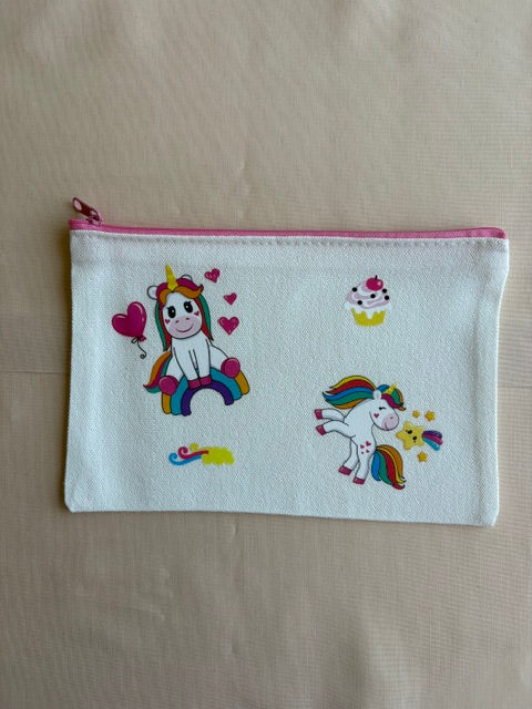 Unicorn Love Canvas Pencil Bag