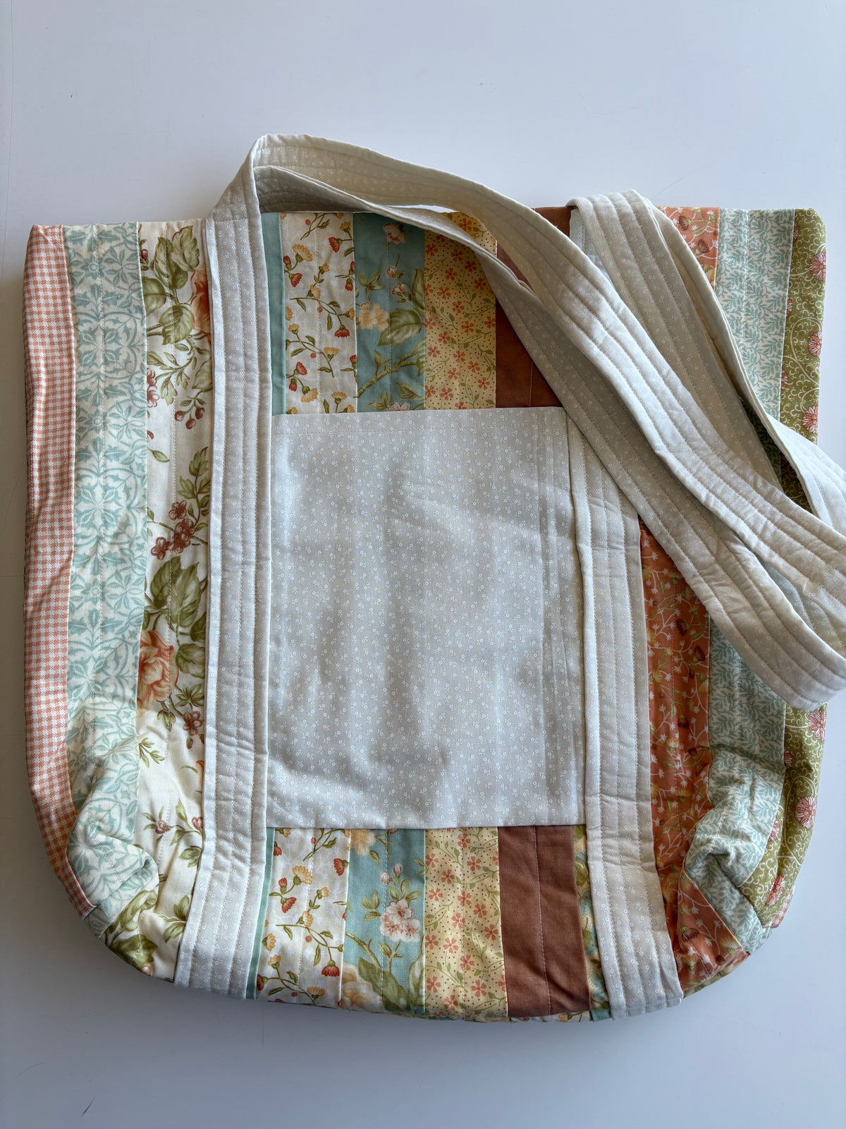 Vintage Cottage Quilted Tote Bag